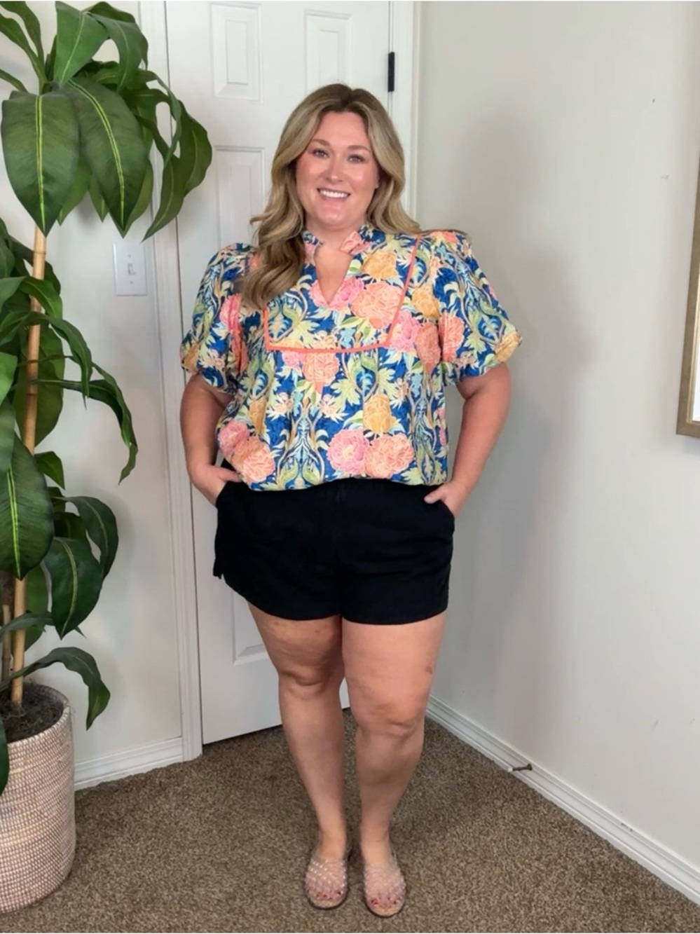Floral puff sleeve blouse - Picture 3 of 3